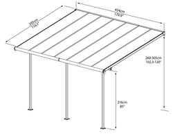 Hliníková pergola antracit PALRAM SIERRA 4200